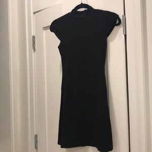 Reformation ribbed black dress